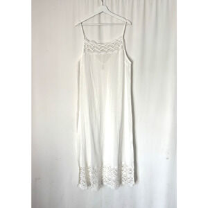 Free People Intimately Dress Large Long Maxi White Vneck Straps Lace Boho